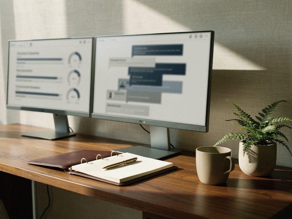 Supervisor's managed workspace with abstract team performance monitor
